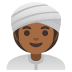 woman wearing turban, medium-dark skin tone